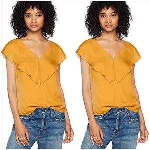 Ella Moon Flounce Shoulder Wrap Ruffle Top